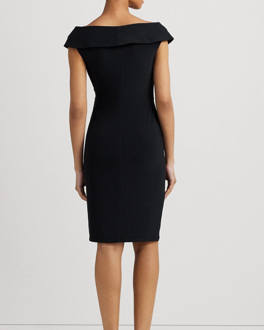 Lauren Ralph Lauren Fitted Black Dress With Off-The-Shoulder Neckline