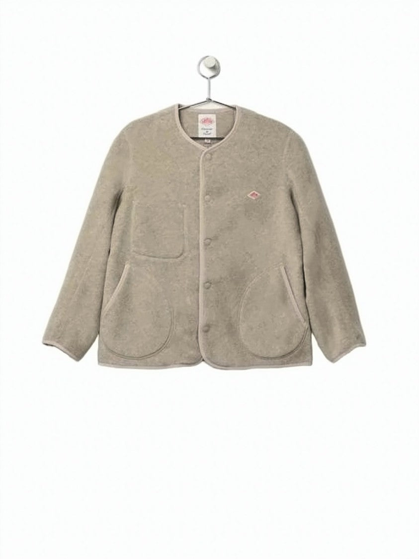 Danton Textured Neutrals Jacket With Round Neckline