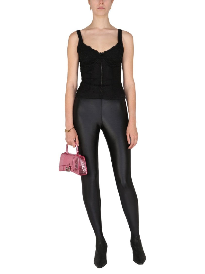 Balenciaga Fitted Stretch Lace Lingerie Top With Intricate Detailing