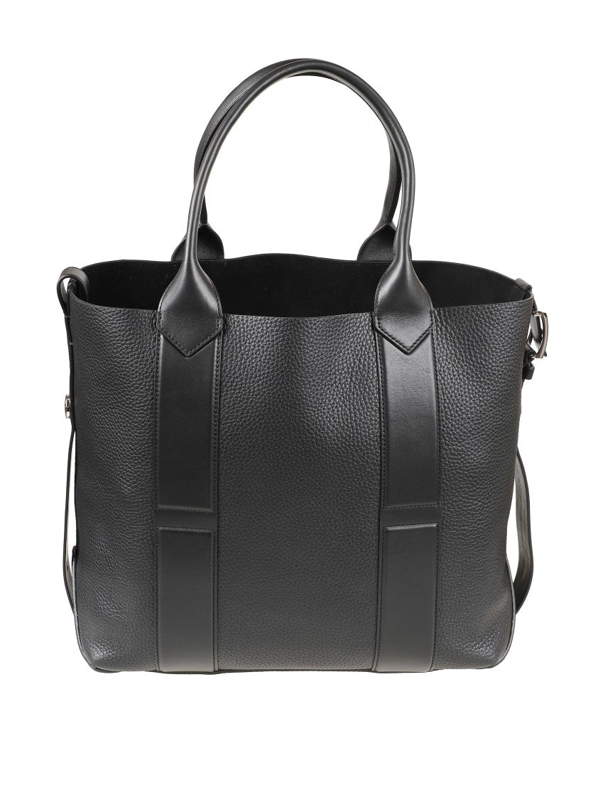 Hogan Textured Leather Structured Handbag With Adjustable Strap