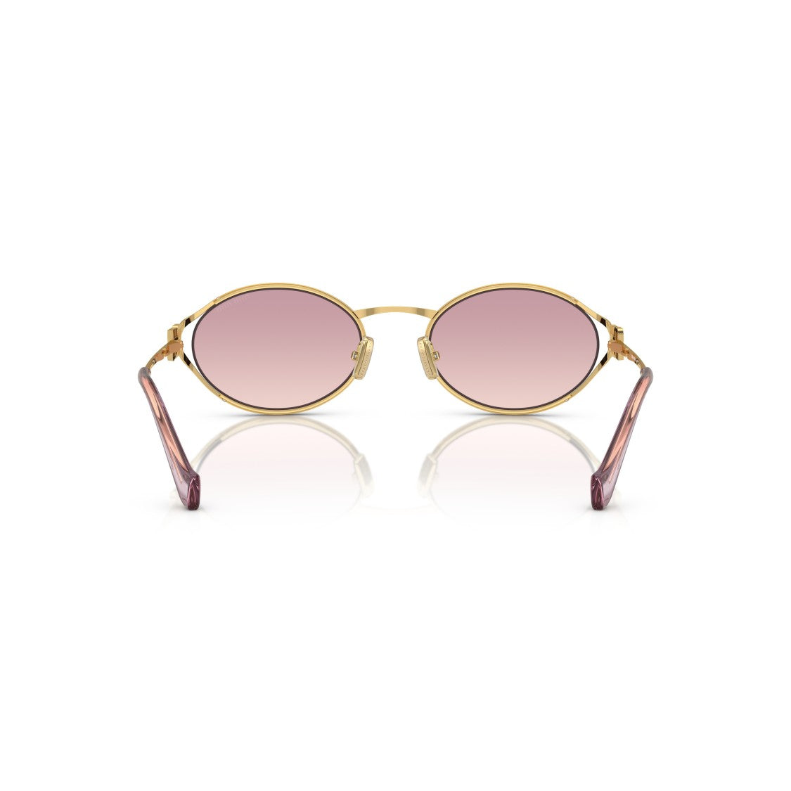 Miu Miu 0Mu 52Ys Oval Gold Metal Frame Sunglasses