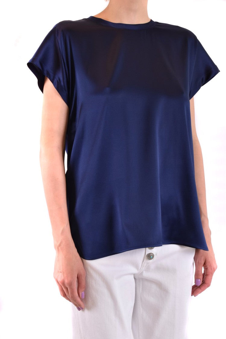 Pinko Short-Sleeved Silk Blend Top With Relaxed Fit