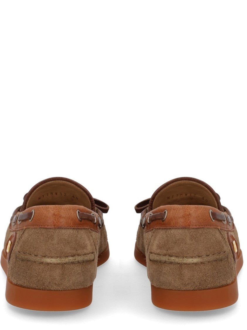 Valentino Garavani Brown Suede Palm Avenue Loafers