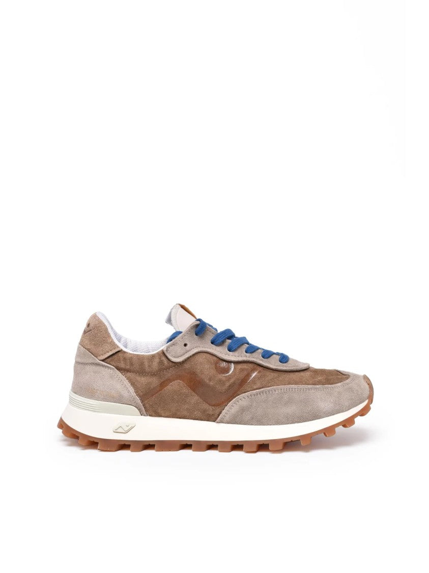 No Map Society Beige Leather-Blend Suede Sneakers