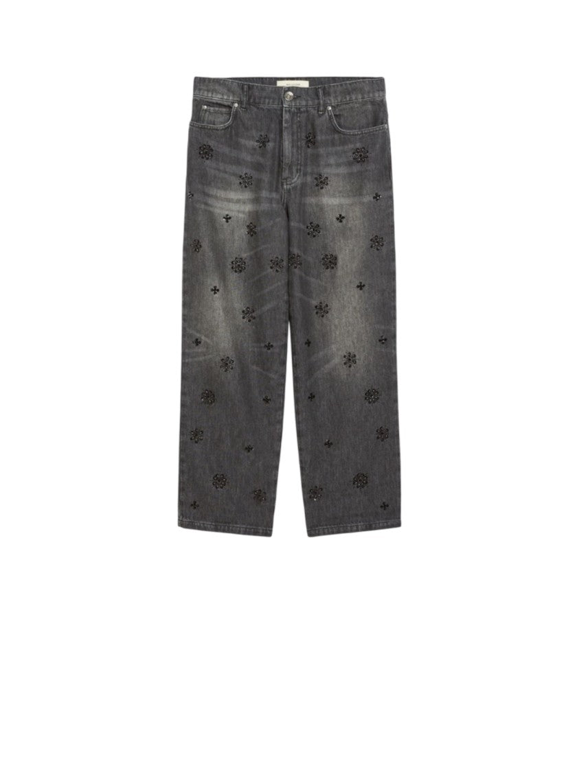 Max Mara Straight-Silhouette Denim Jeans With Sequin Embroidery