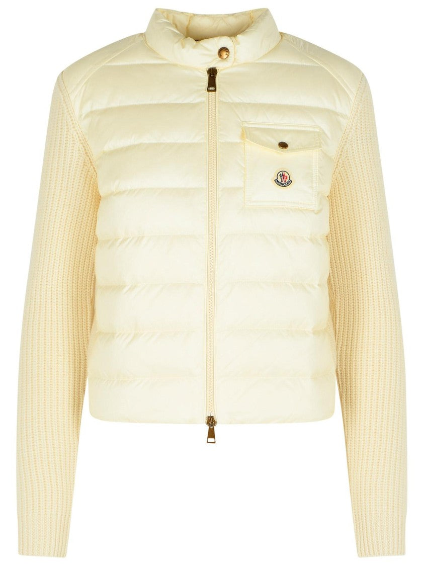 Moncler Tricot Cardigan In Virgin Wool And Cashmere Blend