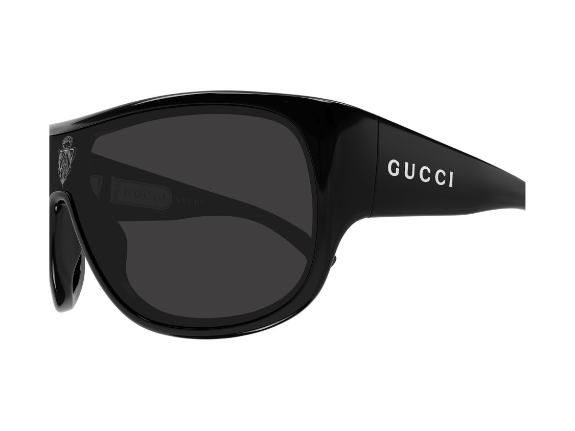 Gucci Black Gg2175sa Glossy Shield Oversized Sunglasses
