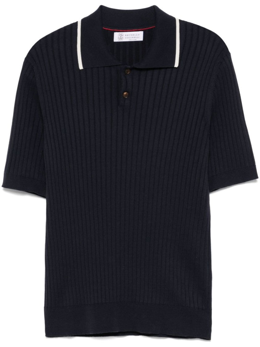 Brunello Cucinelli Navy Blue Polo