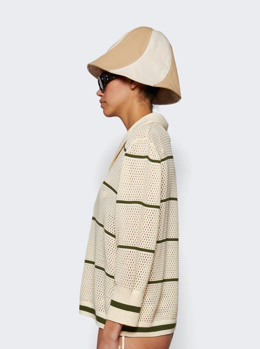 Johanna Ortiz Poca Vela Top Ecru And Green