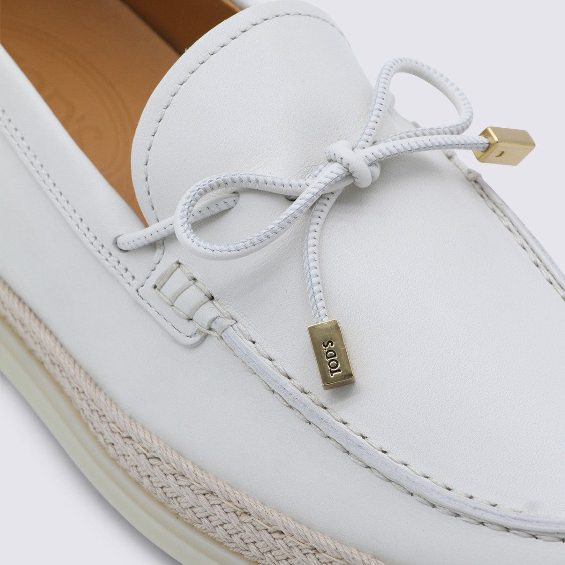 Tod's White Minimalist Flat Shoes