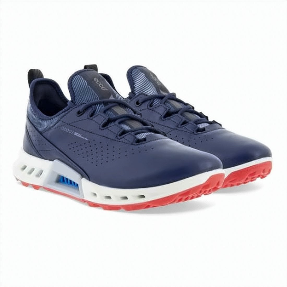 Ecco Perforated Deep Blue Leather Sneakers