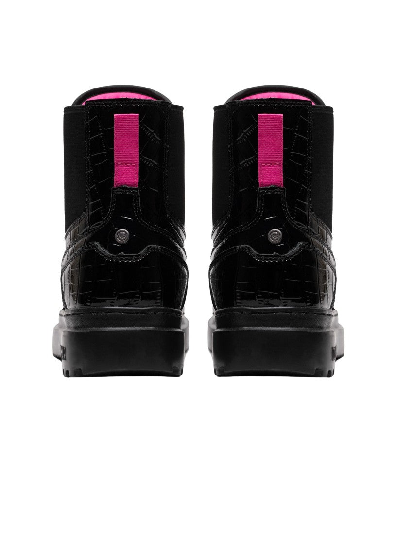 Colmar Originals High-Gloss Crocodile Pattern Ankle Boots