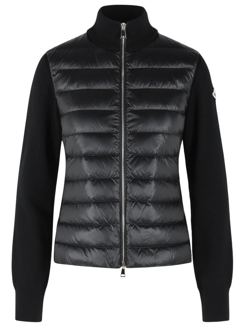 Moncler Padded Virgin Wool Cardigan With Black Zip