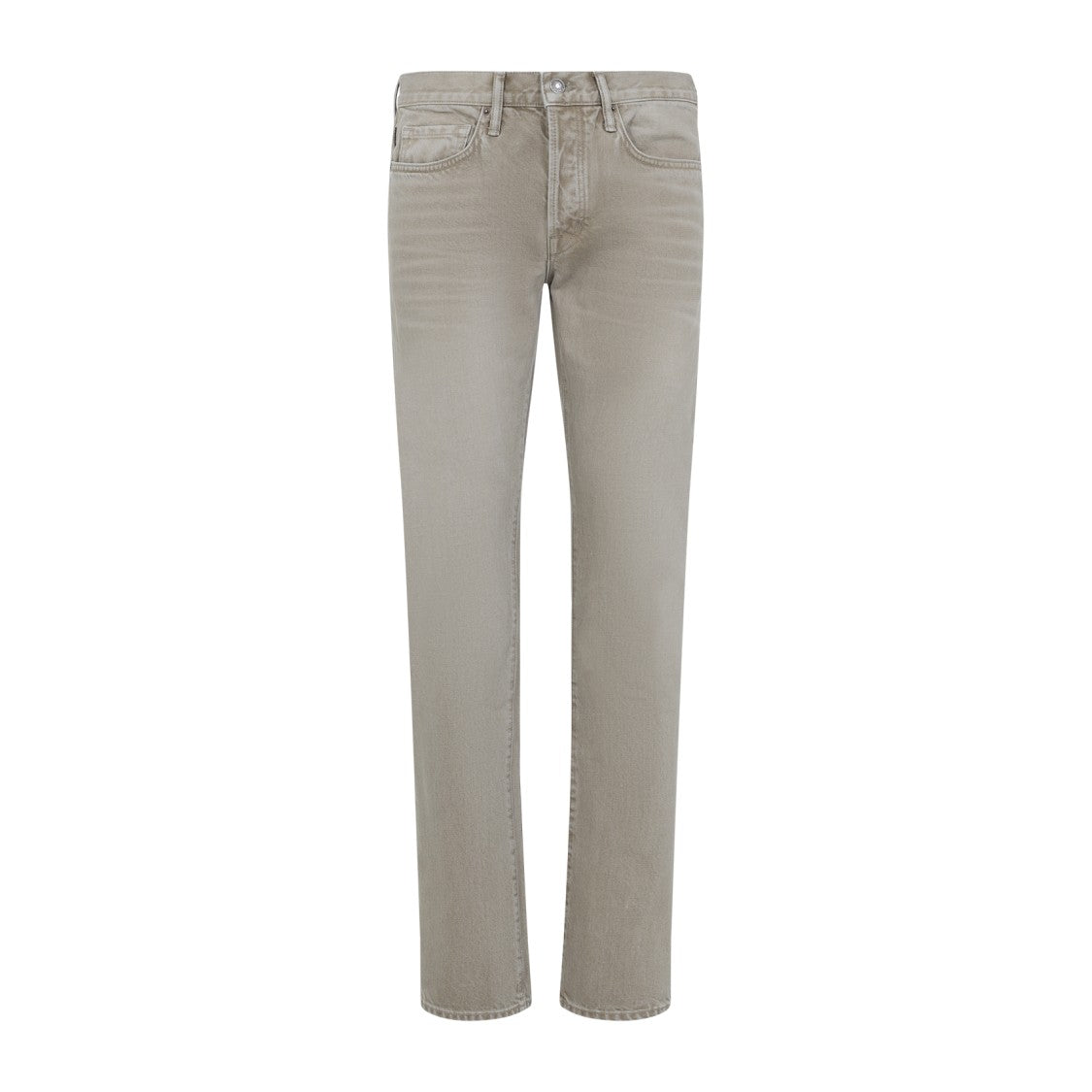 Tom Ford Washed Sand Beige Cotton Straight Denim Jeans