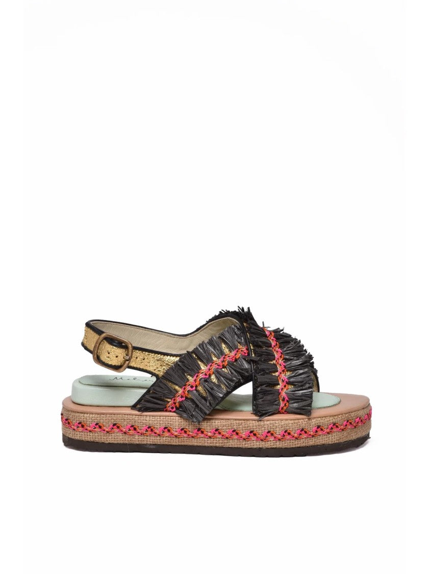 Meher Kakalia Black Gold Other Fibers Ponza Sandal