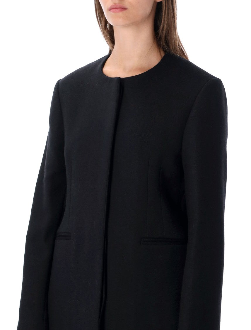 Loulou De Saison Refined Black Twill Arita Fitted Coat
