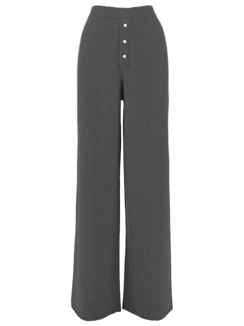 Guest In Residence Straight Fit Cashmere Pants With Decorative Buttons