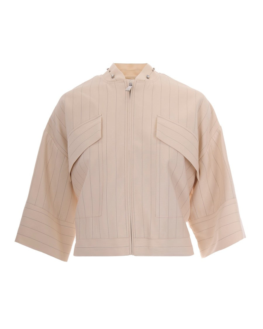 Liu Jo Cream Pinstripe Jacket