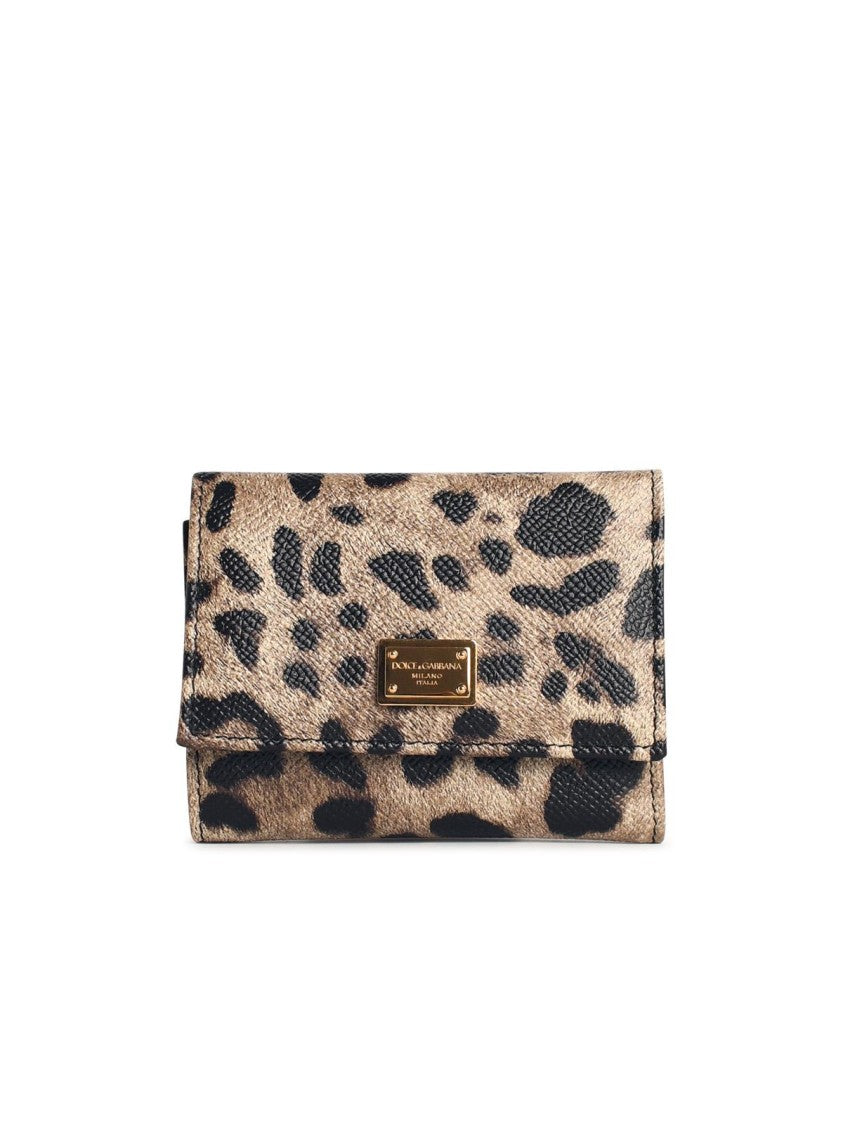 Dolce & Gabbana 'Dauphine' Leopard Leather Portafolgio