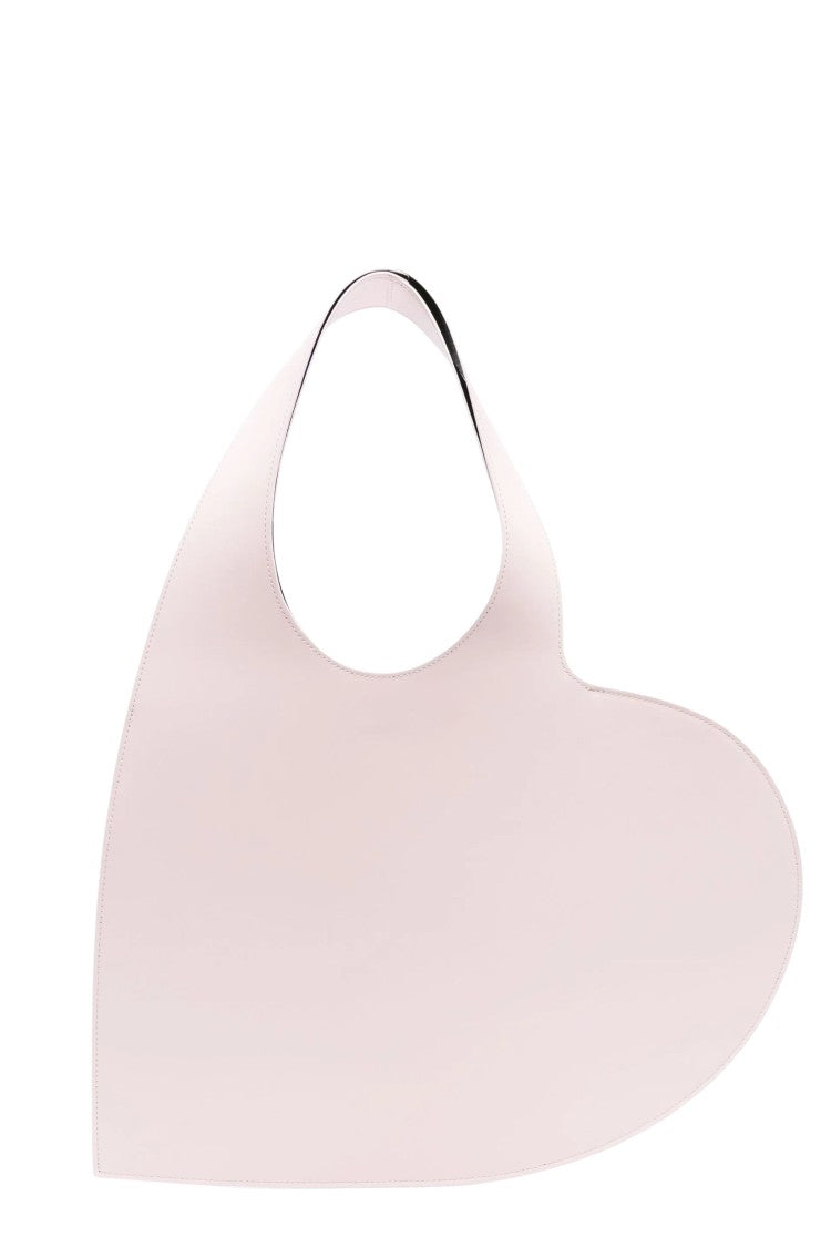 Coperni Pink Heart Tote Bag Double Handle Engraved Logo Suede Tote Bag