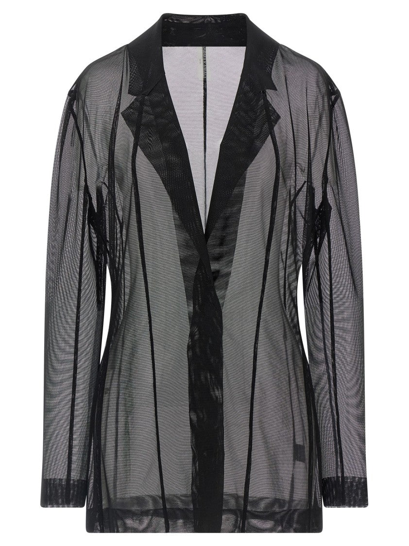Norma Kamali Transparent Single-Breasted Blazer With Peak Lapels