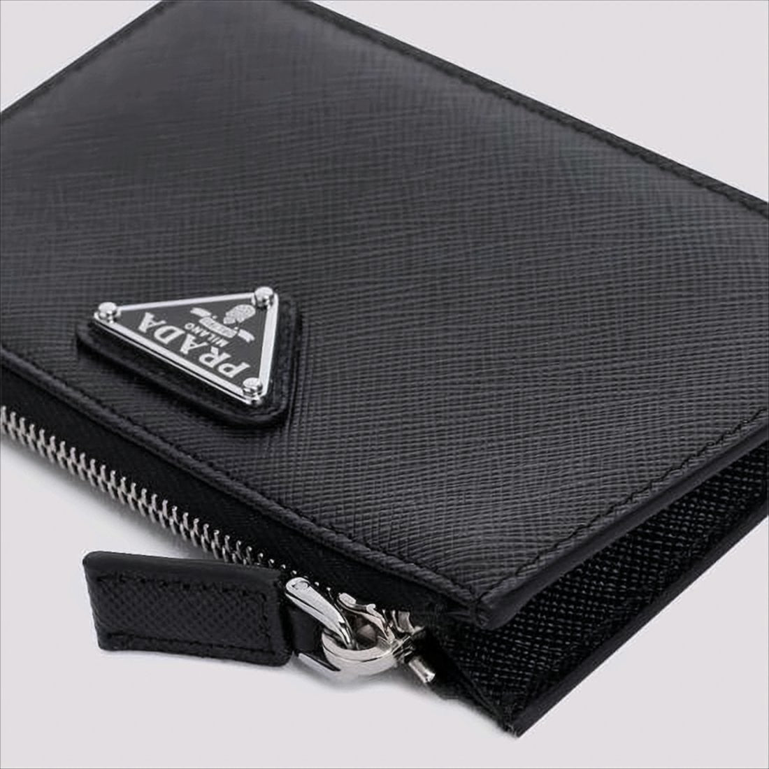 Prada Textured Leather Zip-Around Wallet
