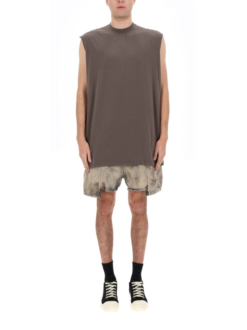 Drkshdw By Rick Owens Tarp-T Oversized Asymmetrical Strap Cotton Tank Top