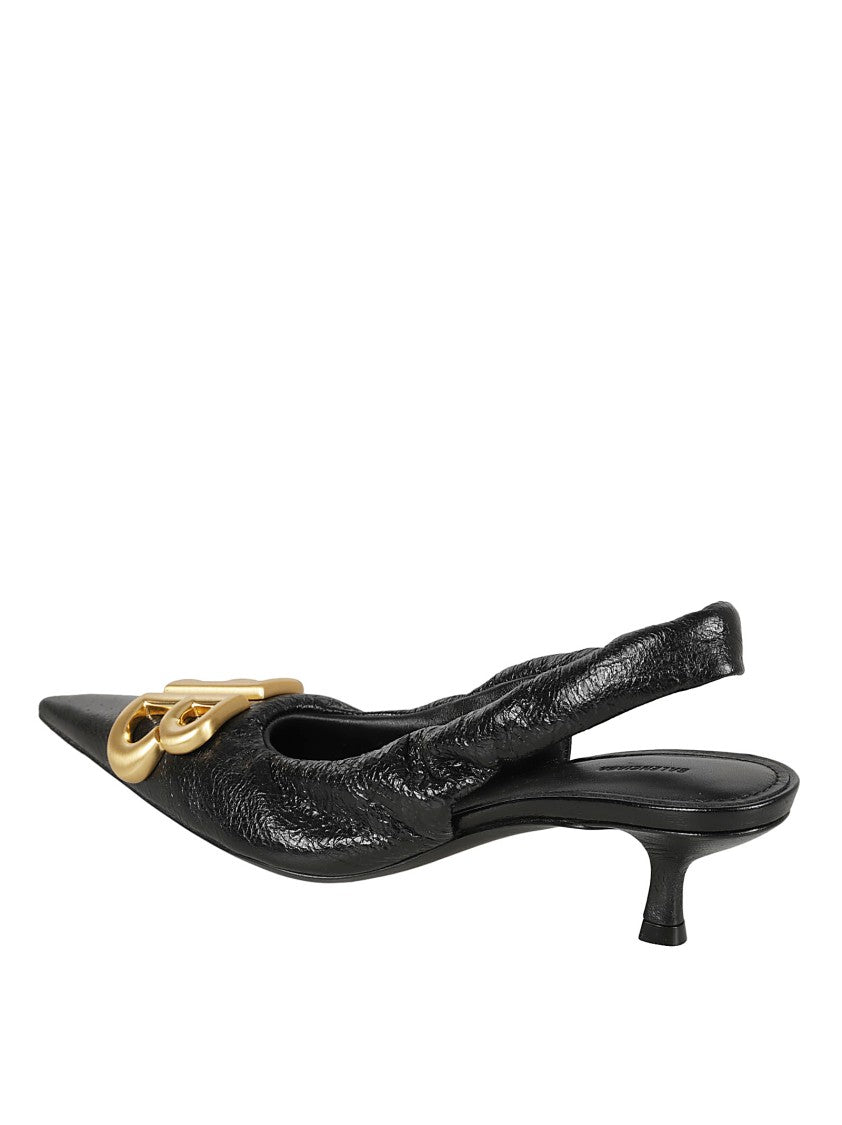 Balenciaga Pointed Toe Slingback Heels With Elasticized Opening
