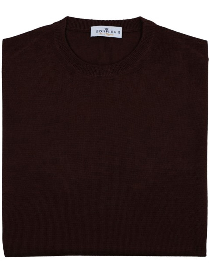 Sonrisa Burgundy Maglieria Classica Crew Neck Sweater