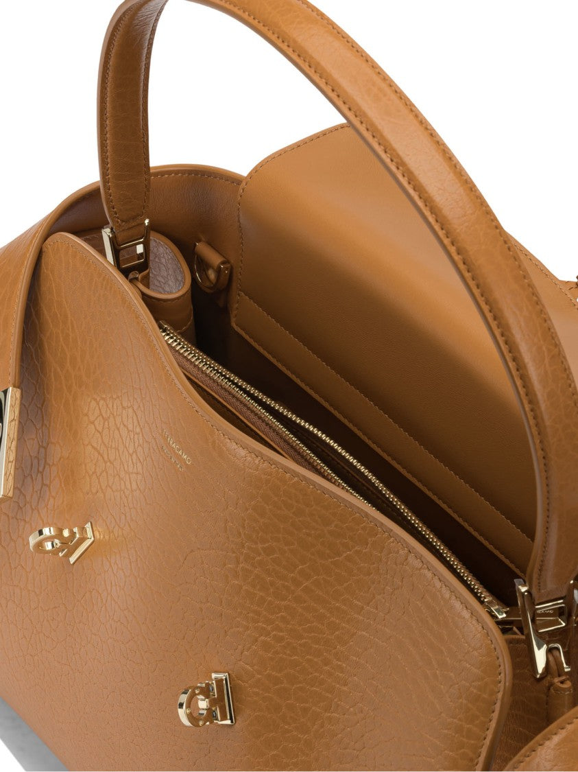 Ferragamo Orange Calfskin Handbag