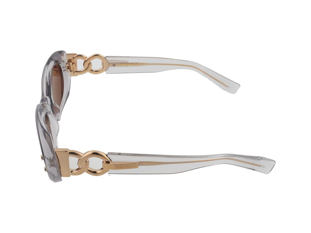 Balmain Grey Imperial Ii Acetate Rectangular Sunglasses