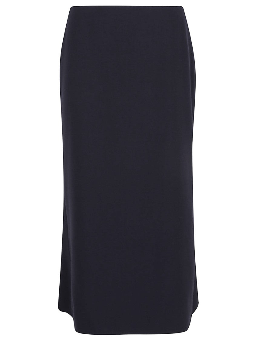 Victoria Beckham Streamlined Black Skirt With Subtle Slit