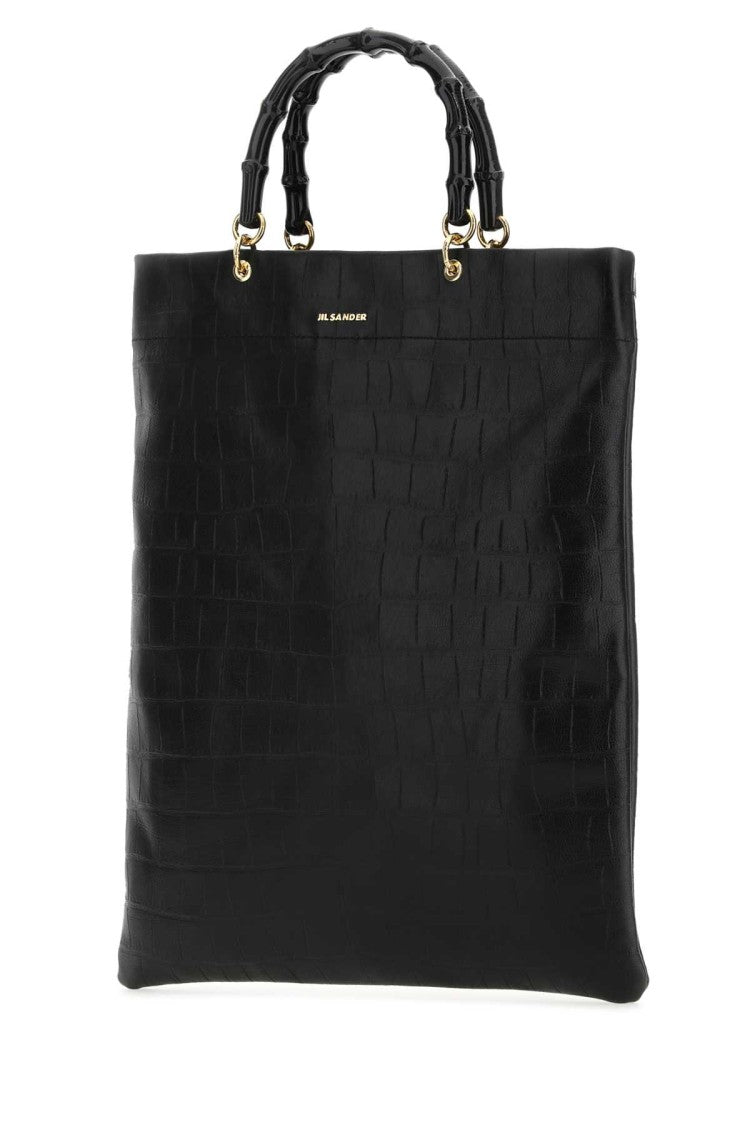 Jil Sander Black Leather Medium Shopping Bag