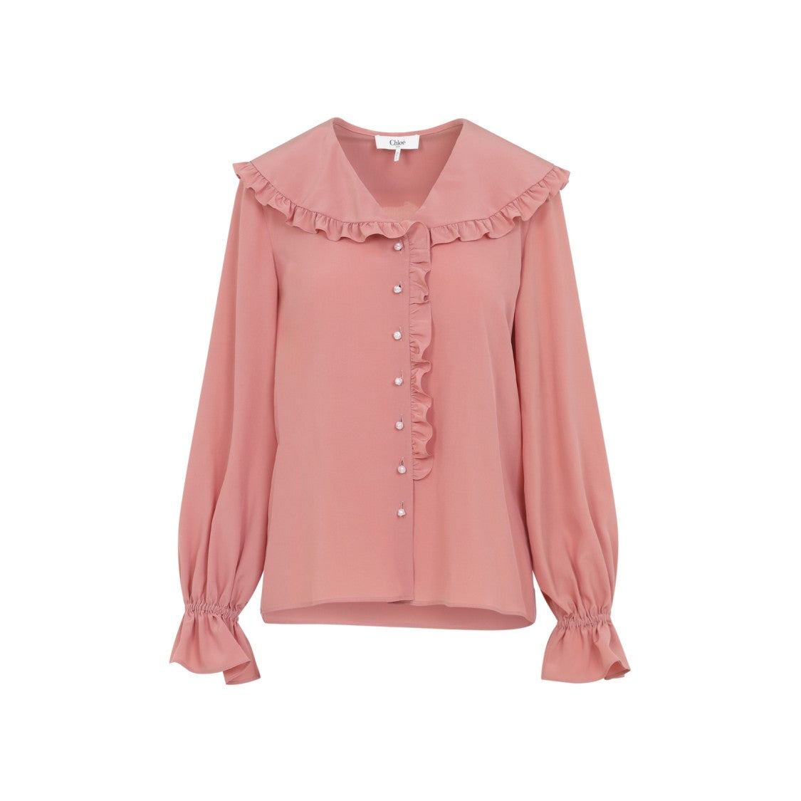 Chloé Pink Silk Crepe De Chine Blouse