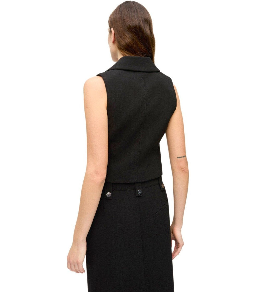 Ganni Crepe Black Vest