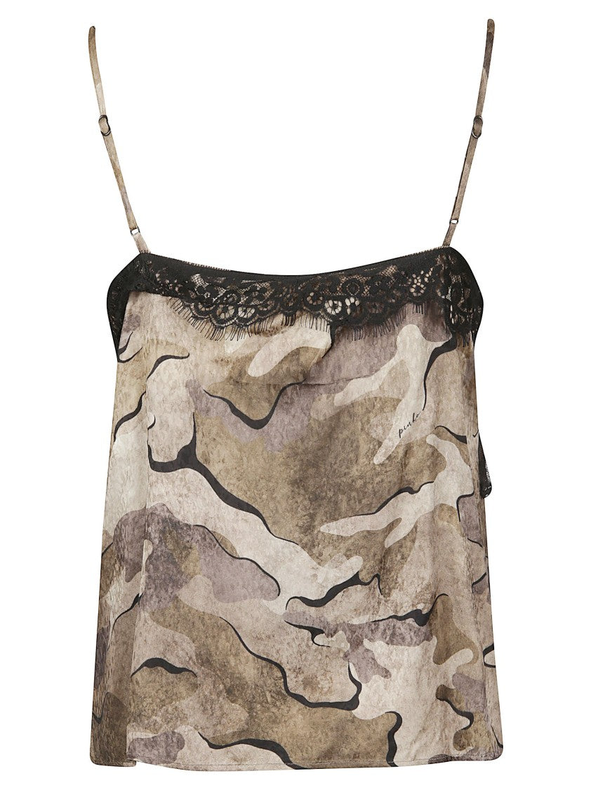 Pinko Riserva Sleeveless V Neck Viscose Top