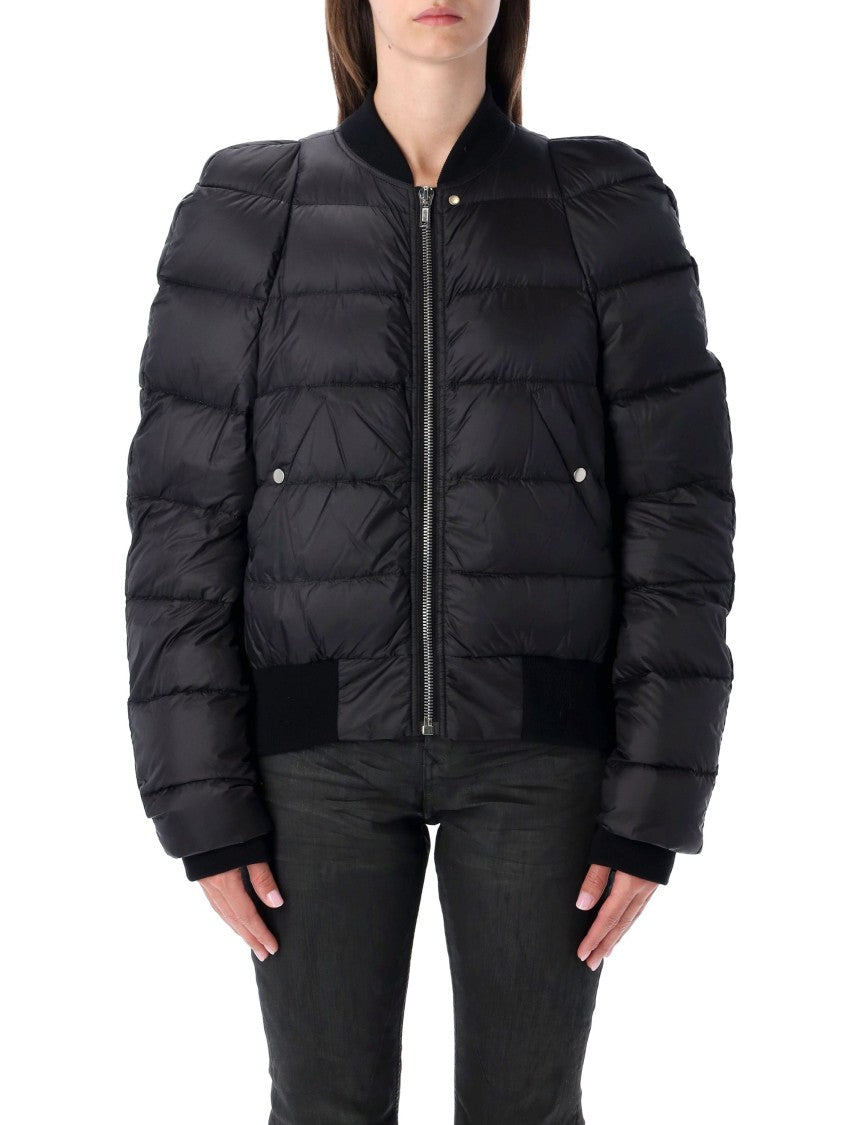 Rick Owens Black Padded Bomber Jacket