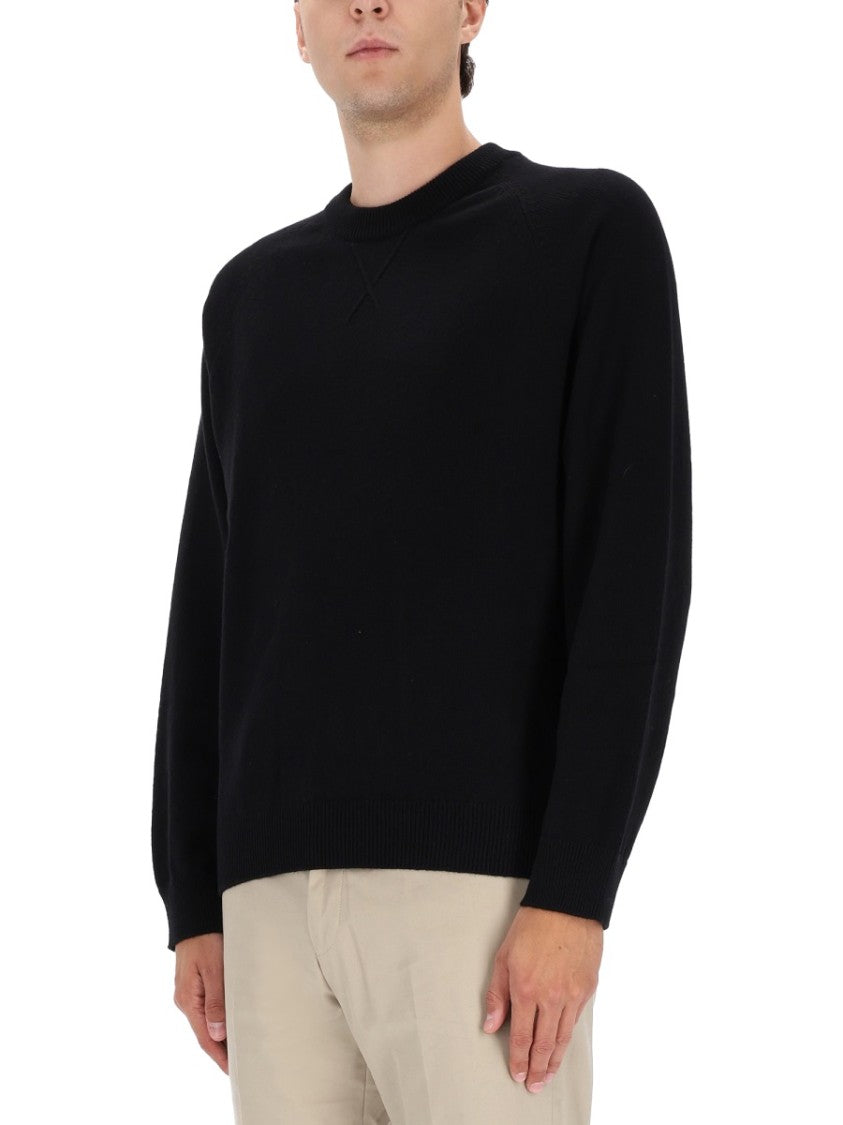 Ps Paul Smith Classic Crew Neck Black Merino Wool Sweater