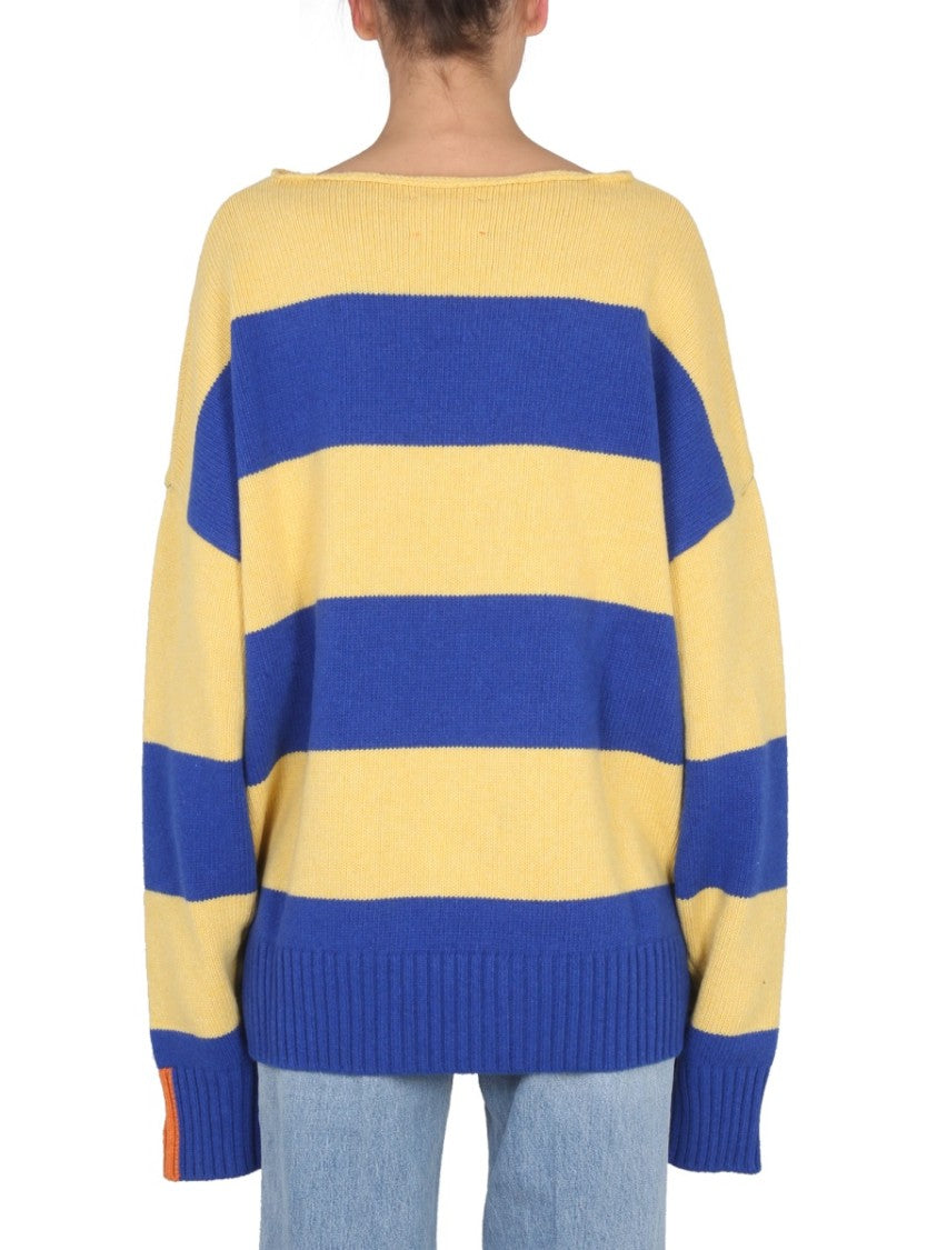 Right For Oversized Knit Sweater With Striking Blue