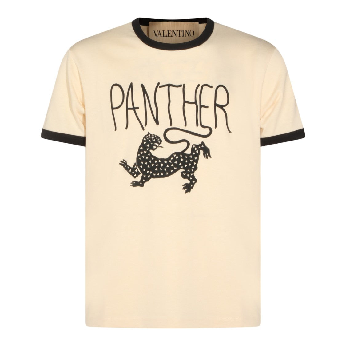 Valentino Printed Short-Sleeve T-Shirt With Panther Graphic