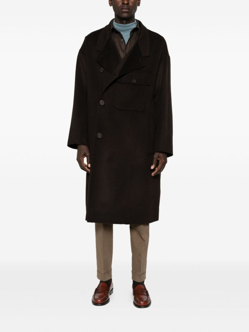 Emporio Armani Double-Breasted Wool-Cashmere Blend Coat
