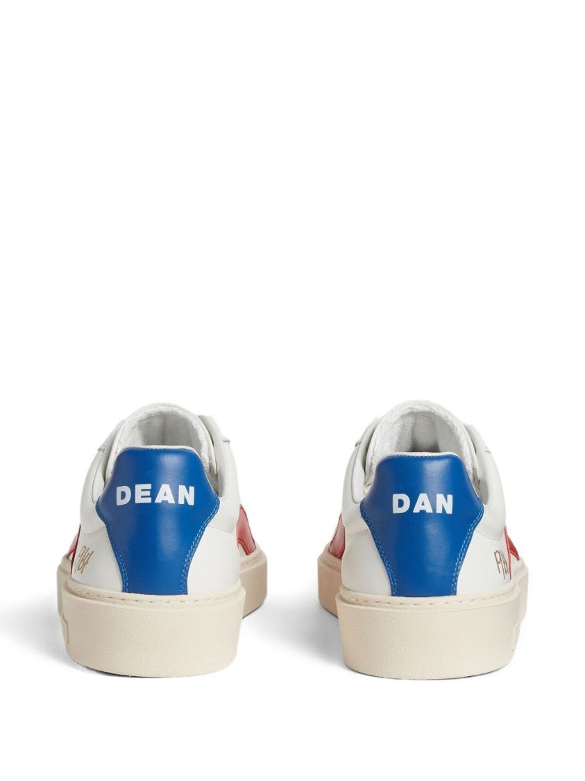 Dsquared2 White Leather Sneakers With Contrasting Accents