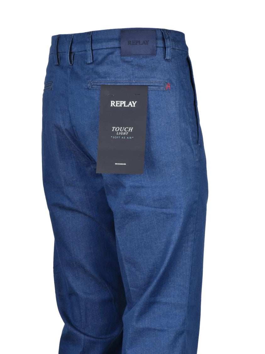 Replay Slim Fit Tailored Casual Trousers With Five-Pocket Design