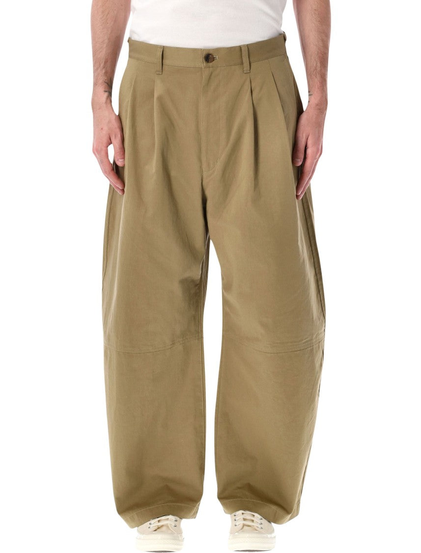 Comme Des Garçons Pleated Wide Leg Chino Pants