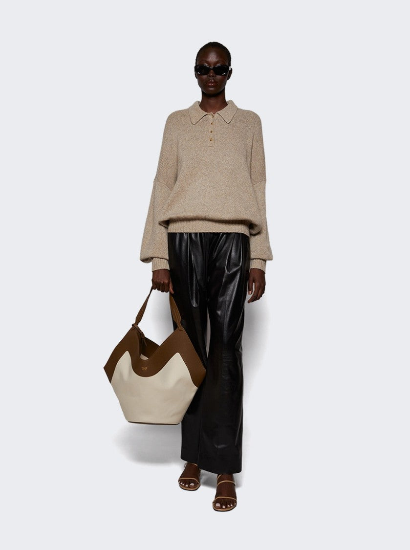 Khaite Lotus Medium Canvas Tote Cream