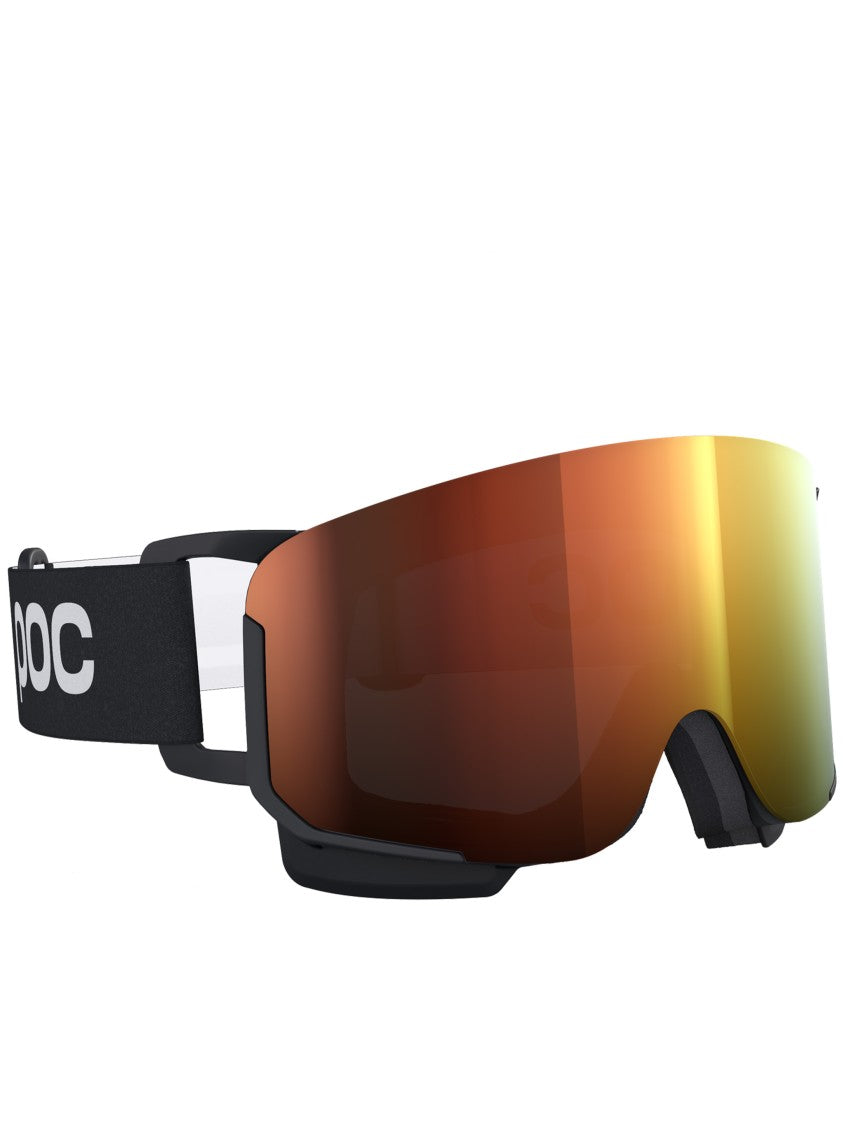 Poc Black Nexal Wraparound Reflective Ski Goggle