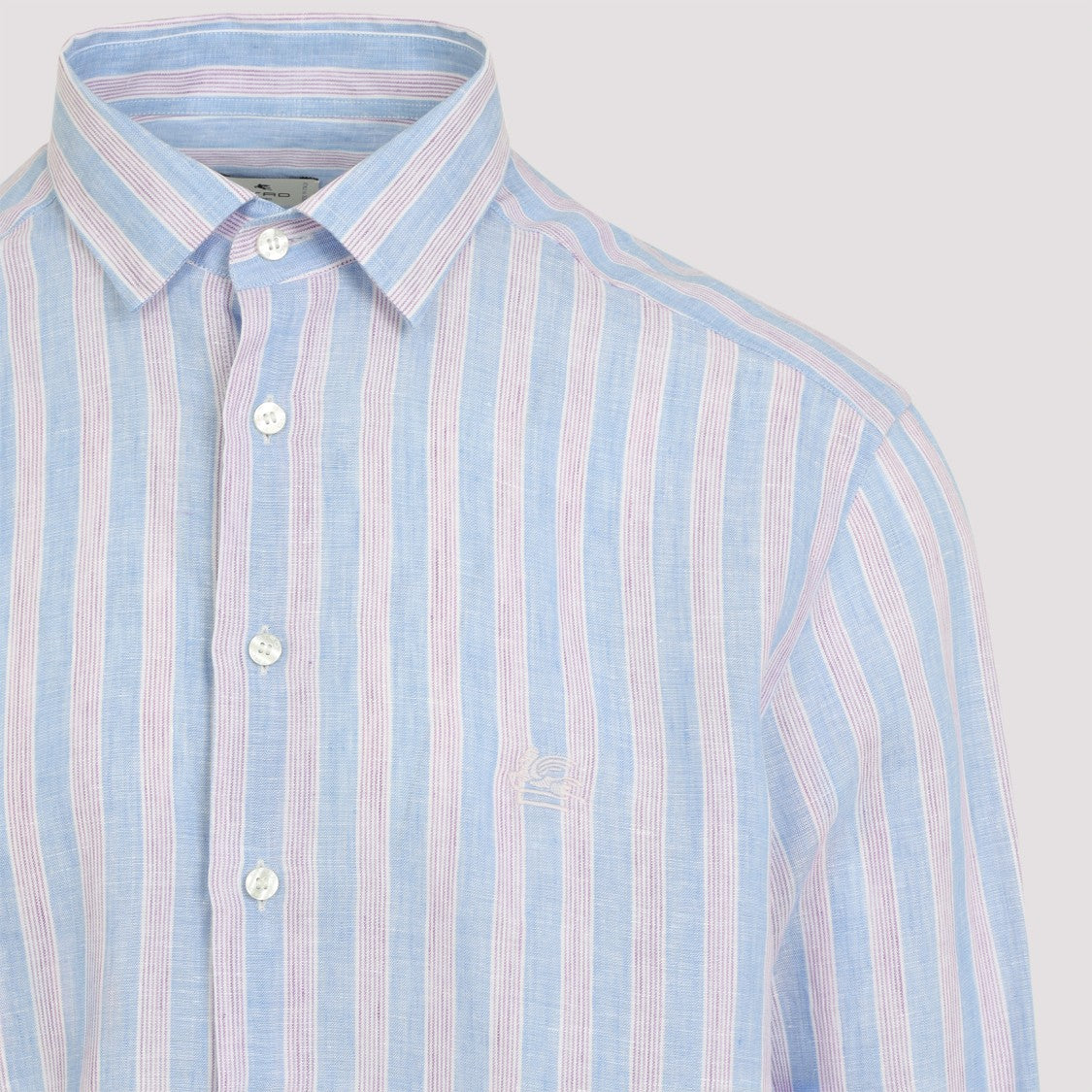 Etro Light Blue/Pink Striped Linen Shirt