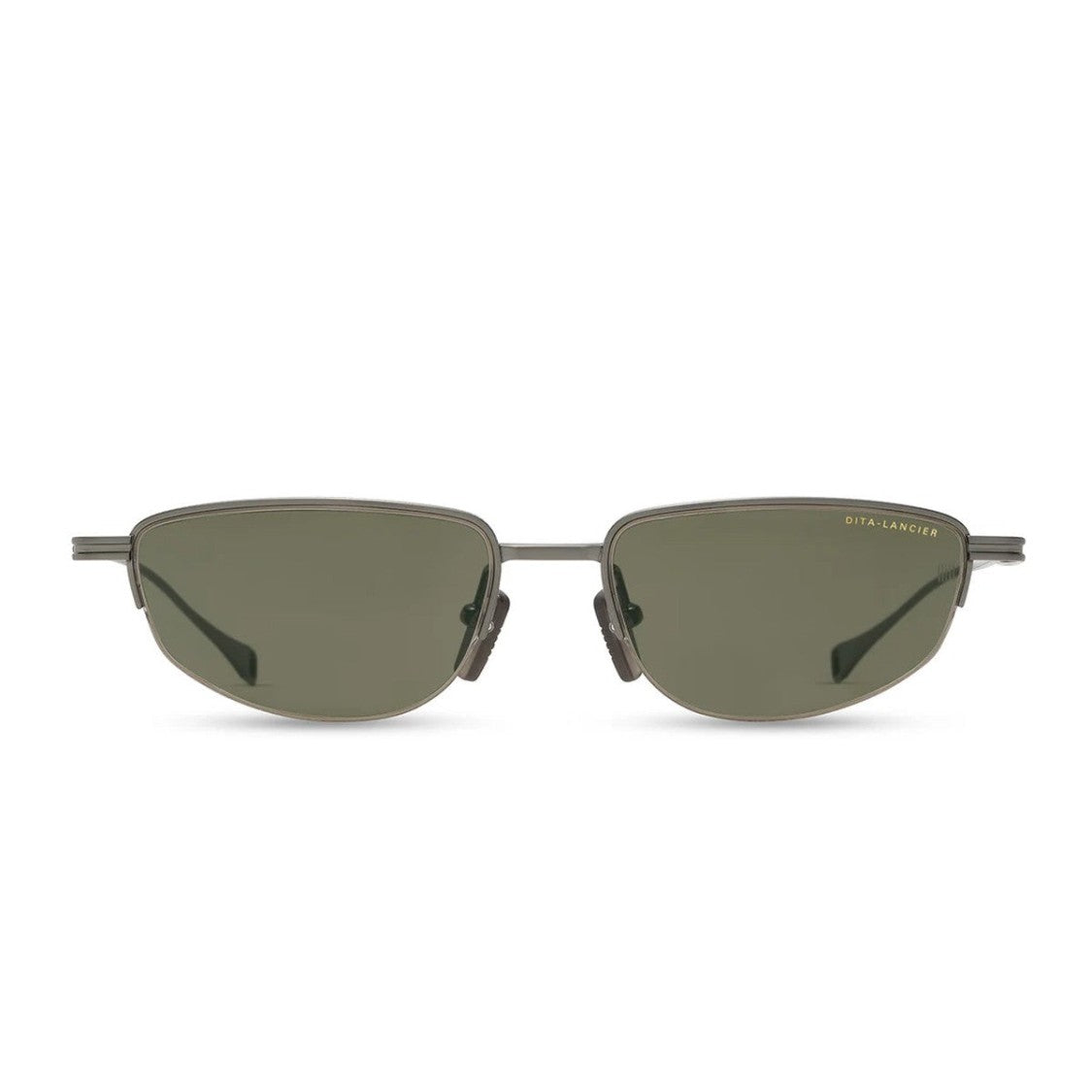 Dita Lancier Brushed Antique Silver Lsa 131 Titanium Oval Sunglasses