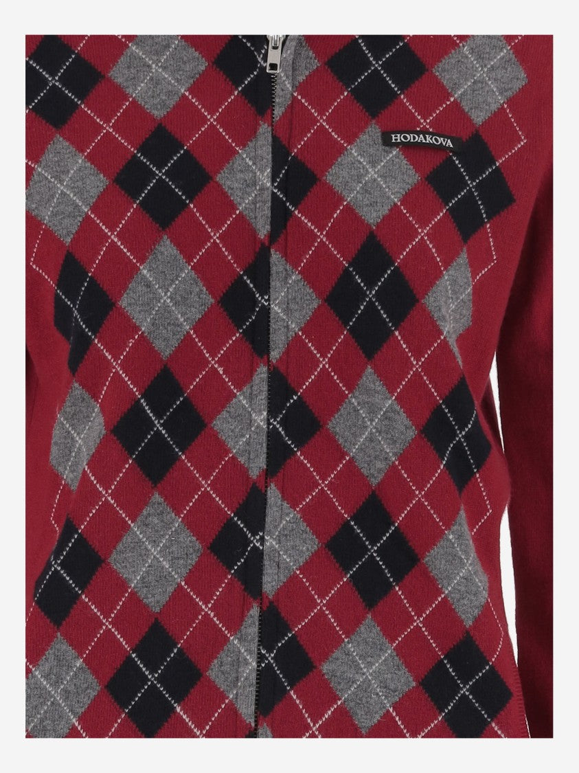 Hodakova Cotton Sweatshirt With Geometric Pattern And Hood