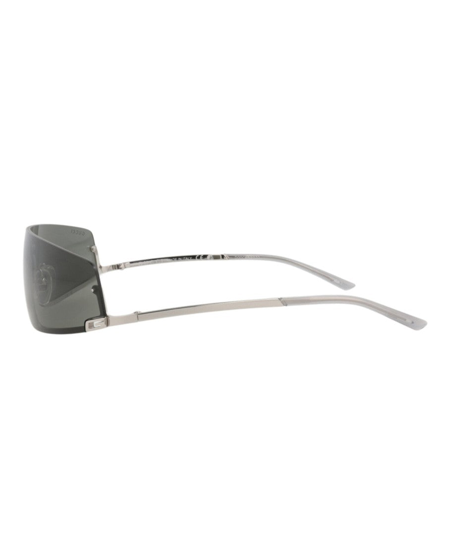 Gucci Shield-Frame Metal Sunglasses